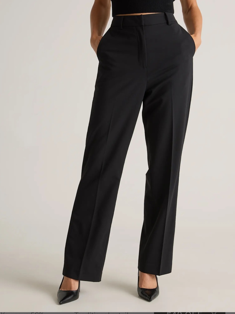 Quince Italian Wool Black Straight-Leg Dress Pants Size: 4